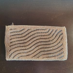 Antique Pearl Beaded Coin Purse Clutch